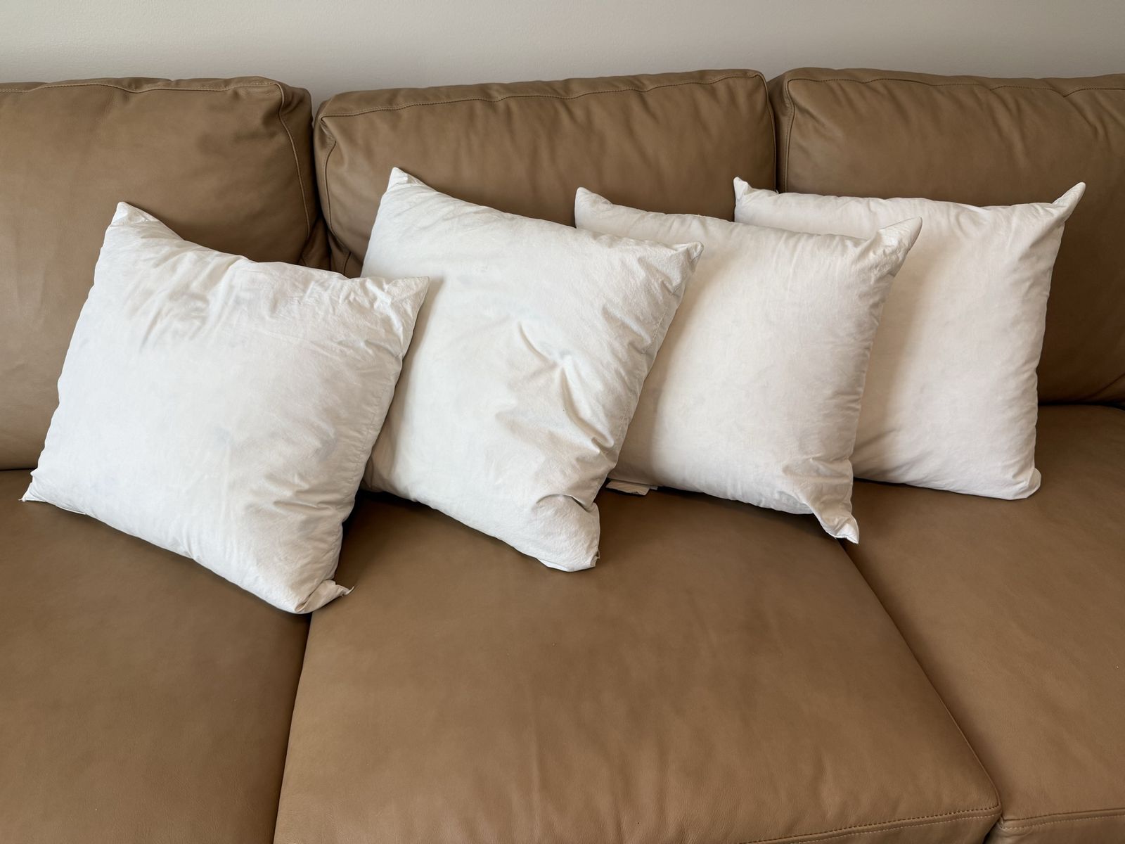 Pottery Barn White Duck Feather Down Throw Pillows Inserts 18x18 