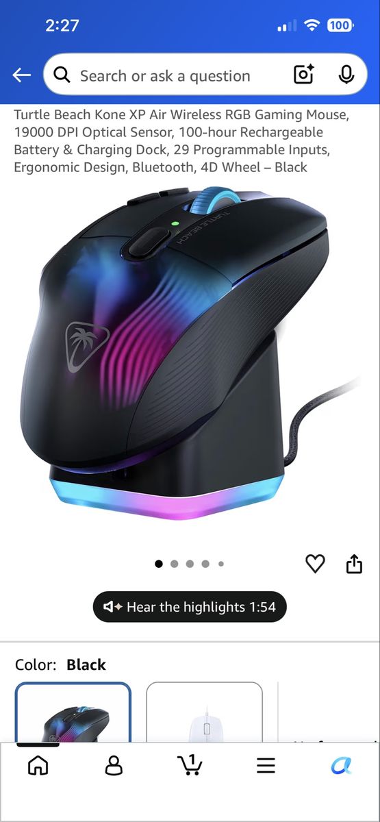 Turtle Beach Kone XP Air Wireless RGB Gaming Mouse
