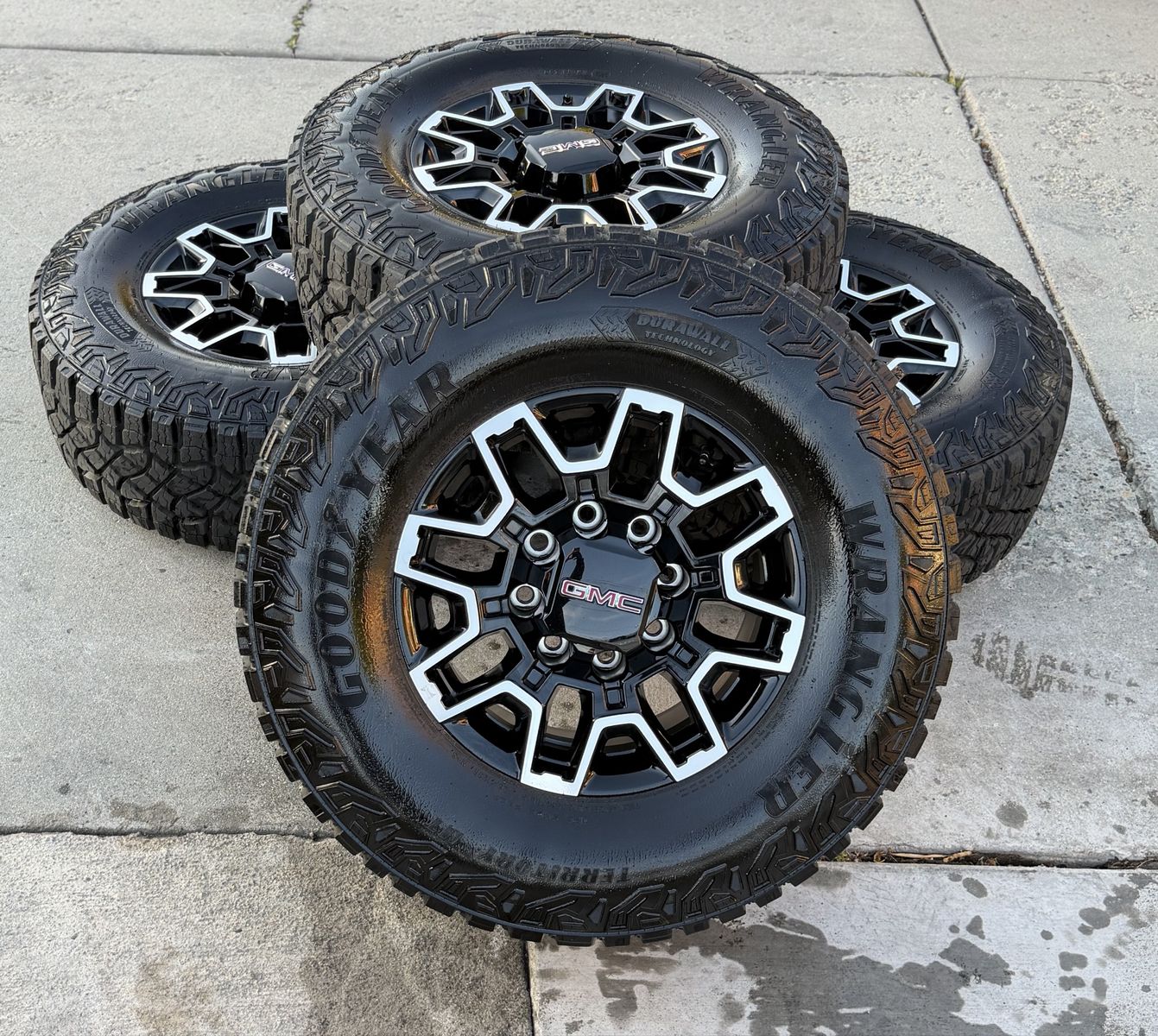 Brand new 2026 GMC AT4X 2500 HD wheels and tires