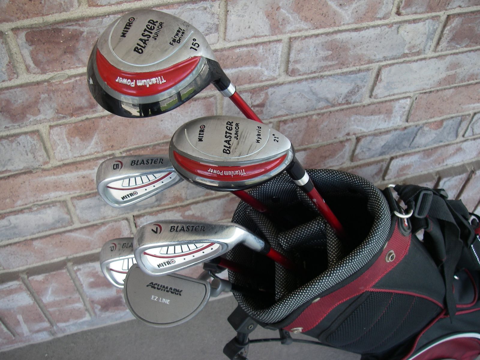 57-60" Junior 7-PC NITRO BLASTER Golf Clubs Set, Hybrid, Graphite, Stand Bag, JR, RH