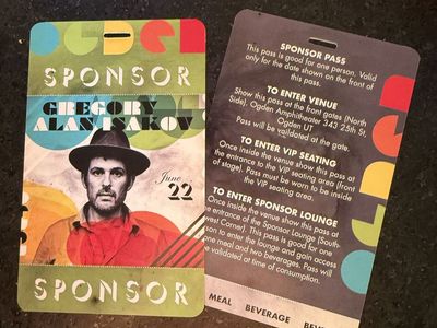 1 Gregory Alan Isakov VIP/Sponsor passes-Ogden Twilight