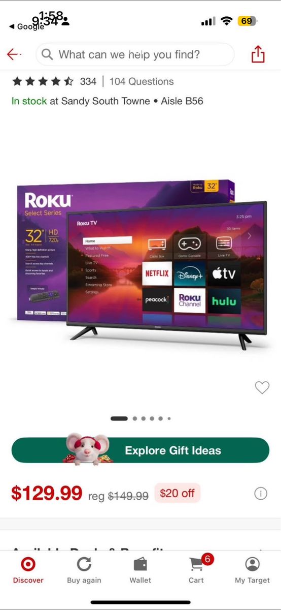 Roku 32” smart TV