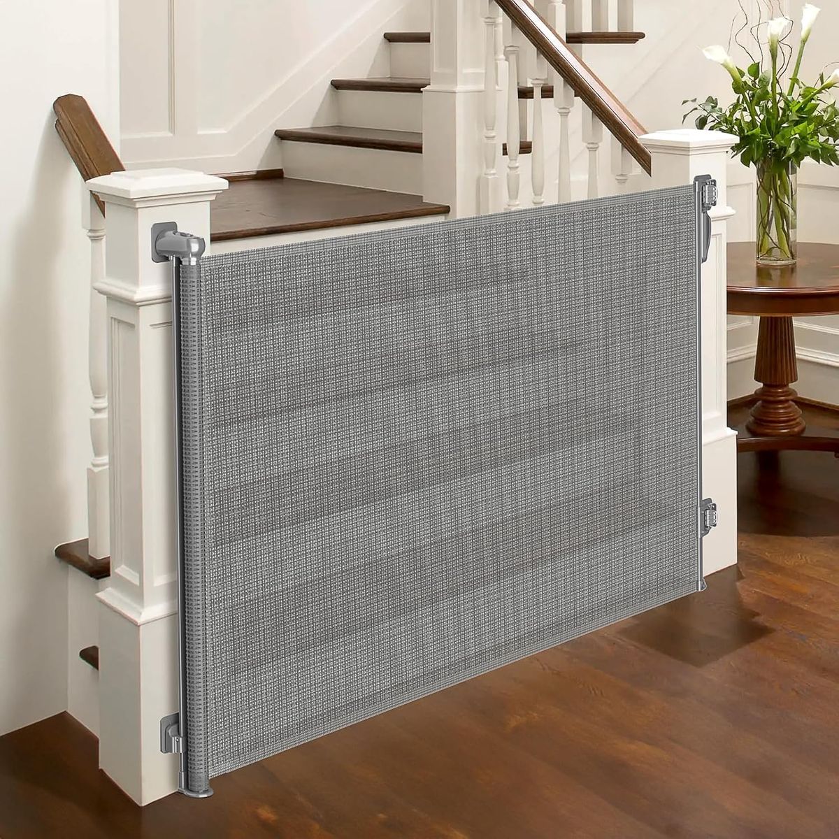 34" x 54" Retractable Baby/Pet Gate for Doorways, Deck, Porch, Hallways, Patio - Gray