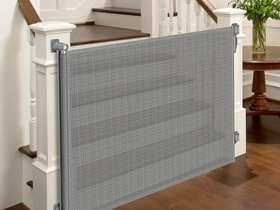 34" x 54" Retractable Baby/Pet Gate for Doorways, Deck, Porch, Hallways, Patio - Gray