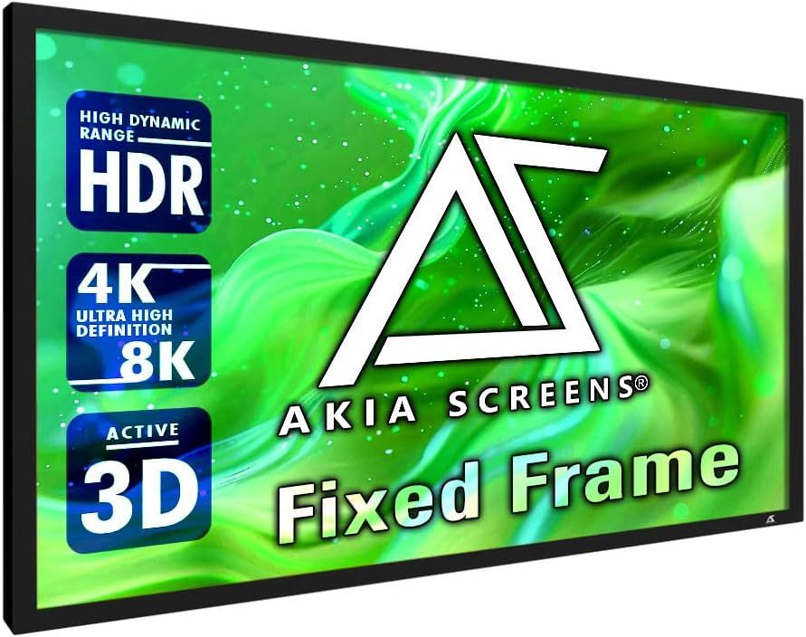 Akia Screens 110 Inch Fixed Frame 4k/8K 3D Projector Screen