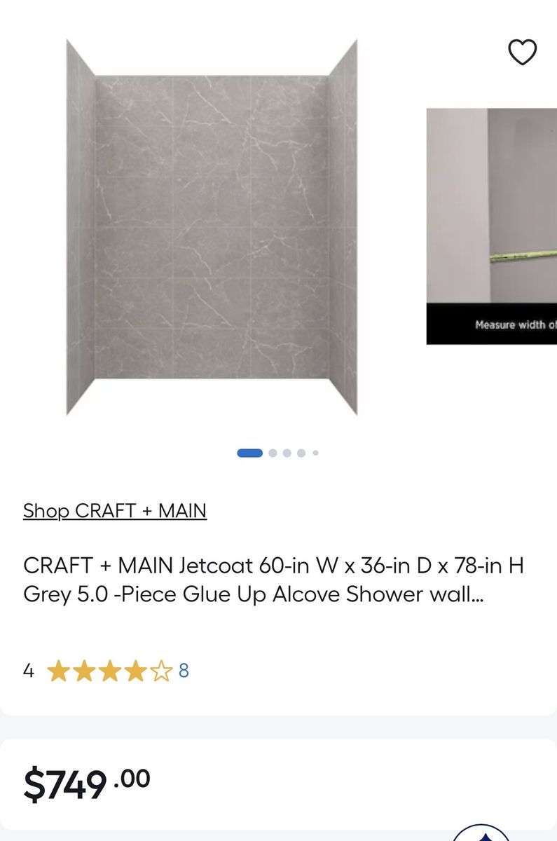 36x60x70 Grey Marble Shower Surround With Base