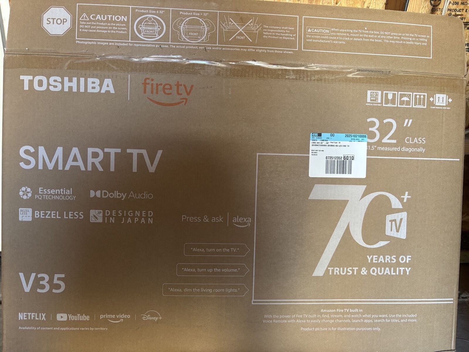 Toshiba 32” smart television NEW IN BOX