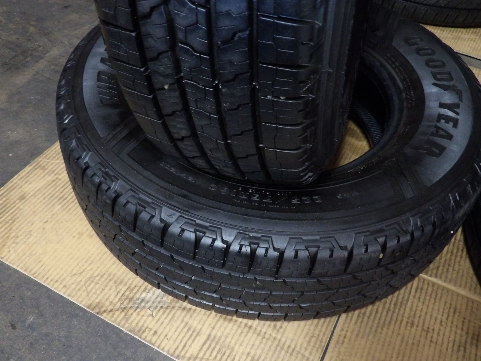 225/75R16 C GOODYEAR WRANGLER WORKHORSE HT PAIR OF TWO USED TIRES