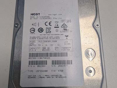 HGST 0B23661 300GB 15k RPM 3.5" SAS Server Hard Drive HUS156030VLS600