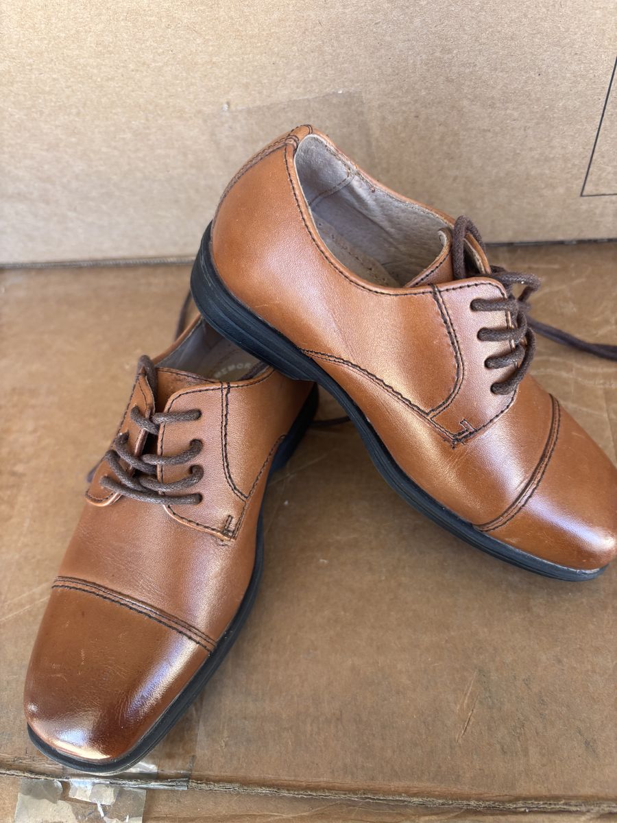 Kids Brown Leather Dress Shoes - 10.5C