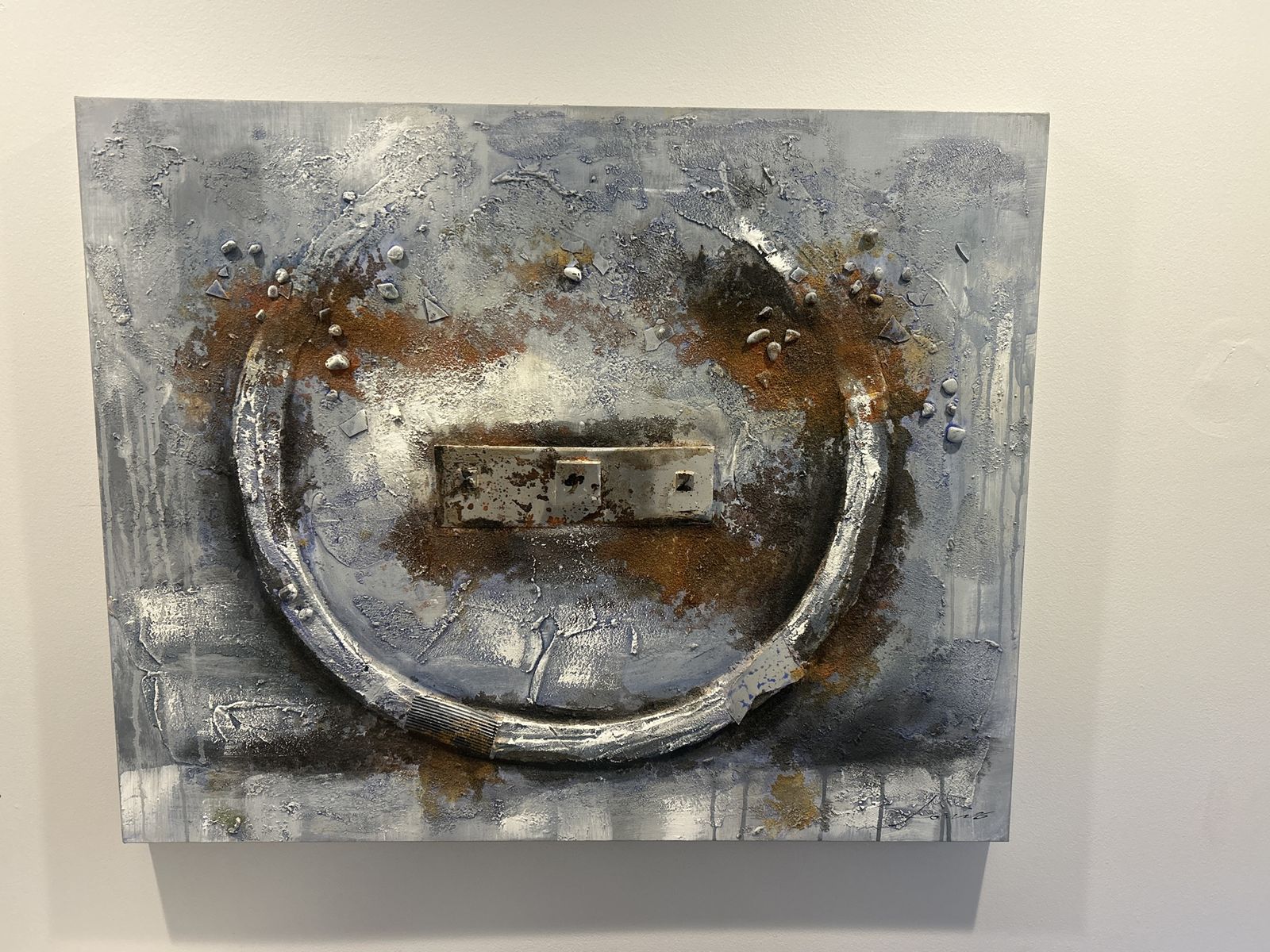 Industrial Abstract Mixed Media Wall Art - Textured Metal & Rust Look