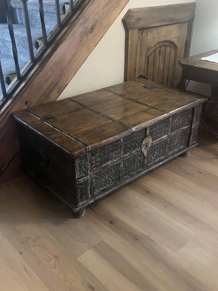 Solid Wood Decorative Chest with Storage
