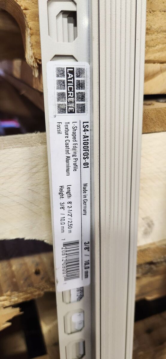 LATICRETE L-Shape Texture-Coated Aluminum Edging - 3/8" x 8' Fossil Color