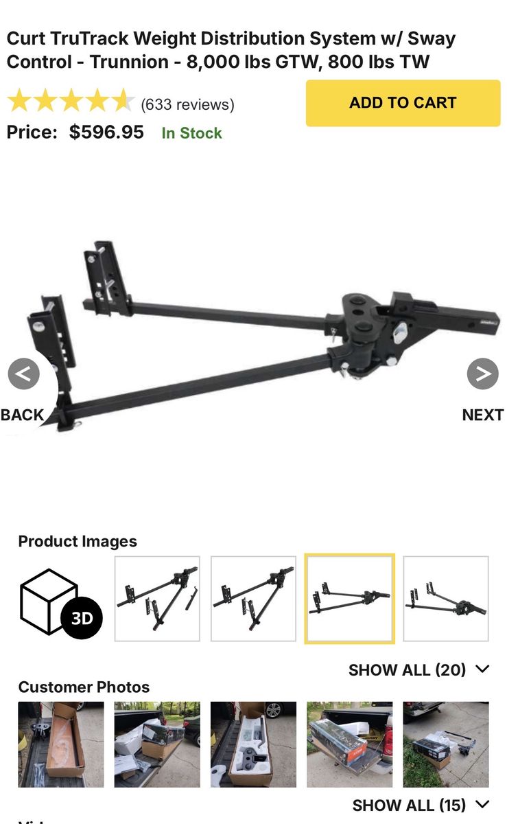 Curt TruTrack Weight Distribution system