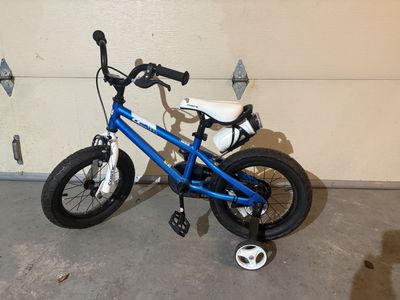 14" Blue Kids Bioe W/ Training Wheels & Water Bott