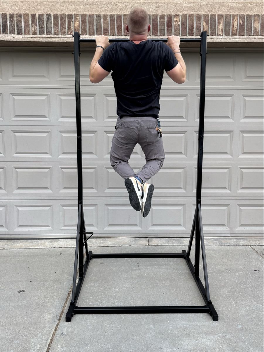 Freestanding Pull-Up Bar Station Heavy Duty Black Steel Fitness Equipment