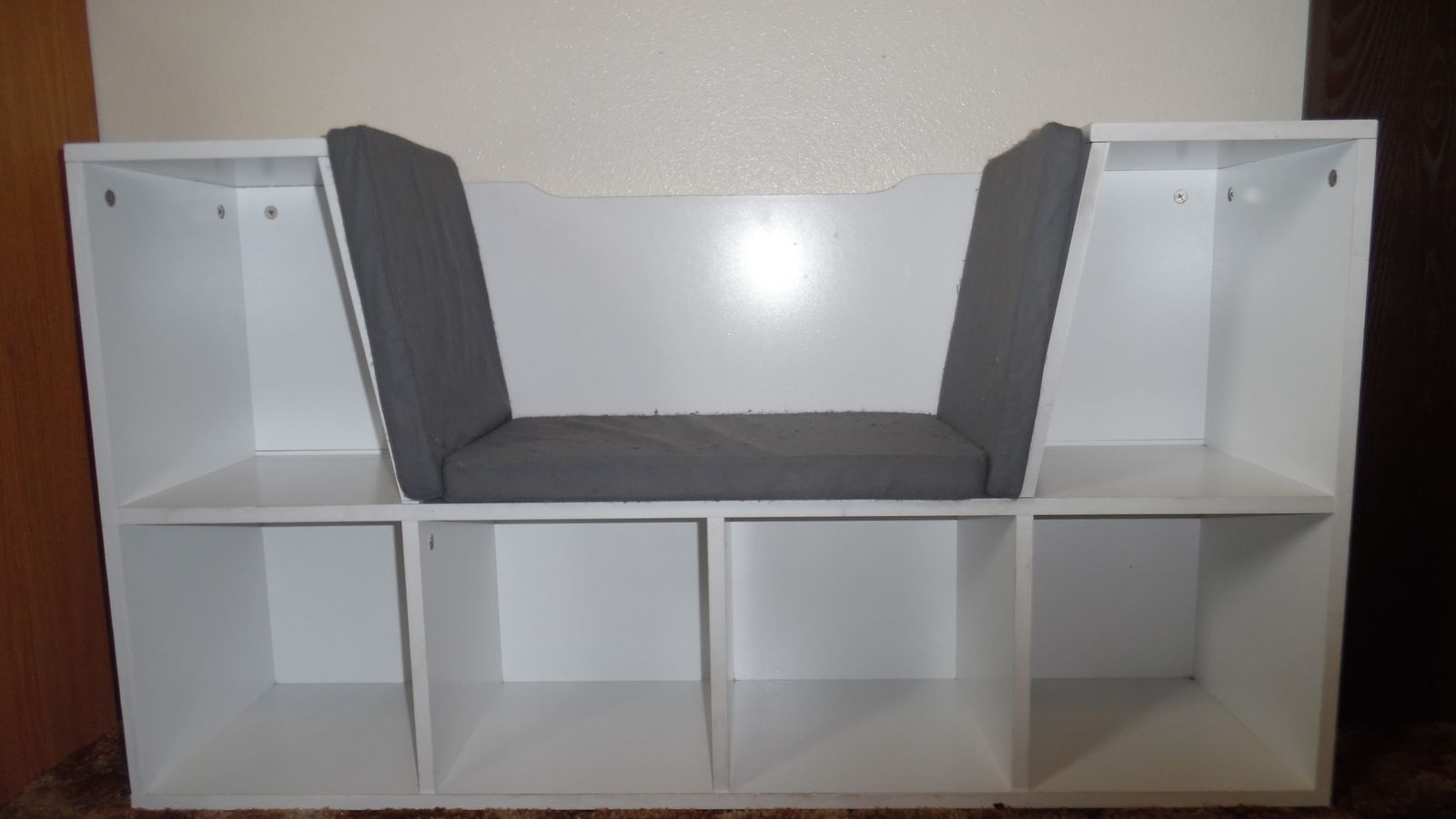 Solid Wood kids bookshelf bench with cushions