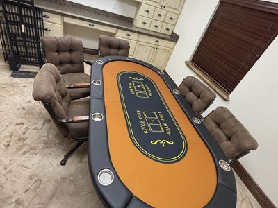 Poker table and roller chairs
