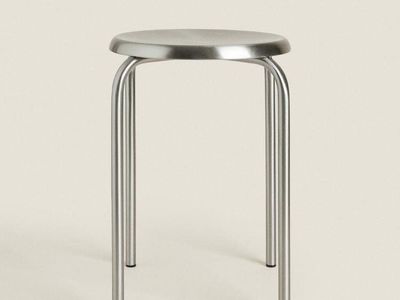 zarah home STAINLESS STEEL STOOL set of 2