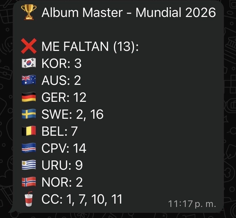 Album Master - Mundial 2026: FIFA World Cup Sticker/Card Collection - Looking to Trade/Buy
