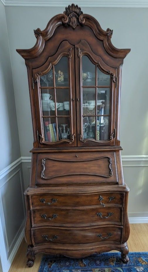 Secretary Desk Cabinet Solid Wood