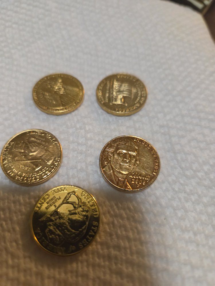 Gold plated westward nickels