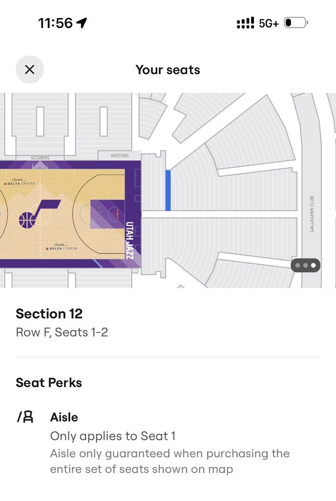 Jazz Vs knicks Excellent Seats 6th Row Lower Bowl!