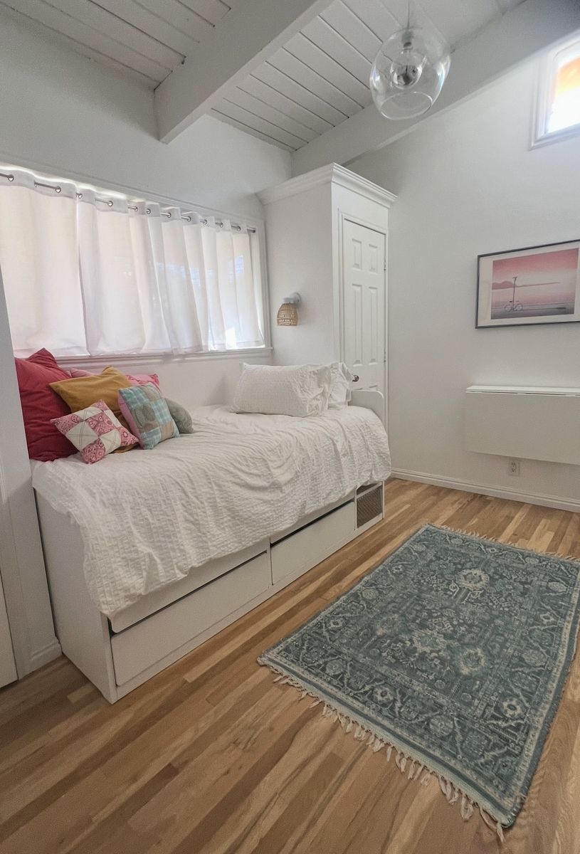 White Twin Bed Frame with large storage drawers