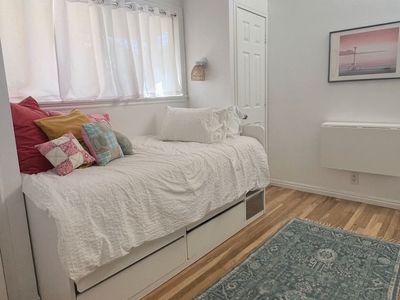 White Twin Bed Frame with large storage drawers
