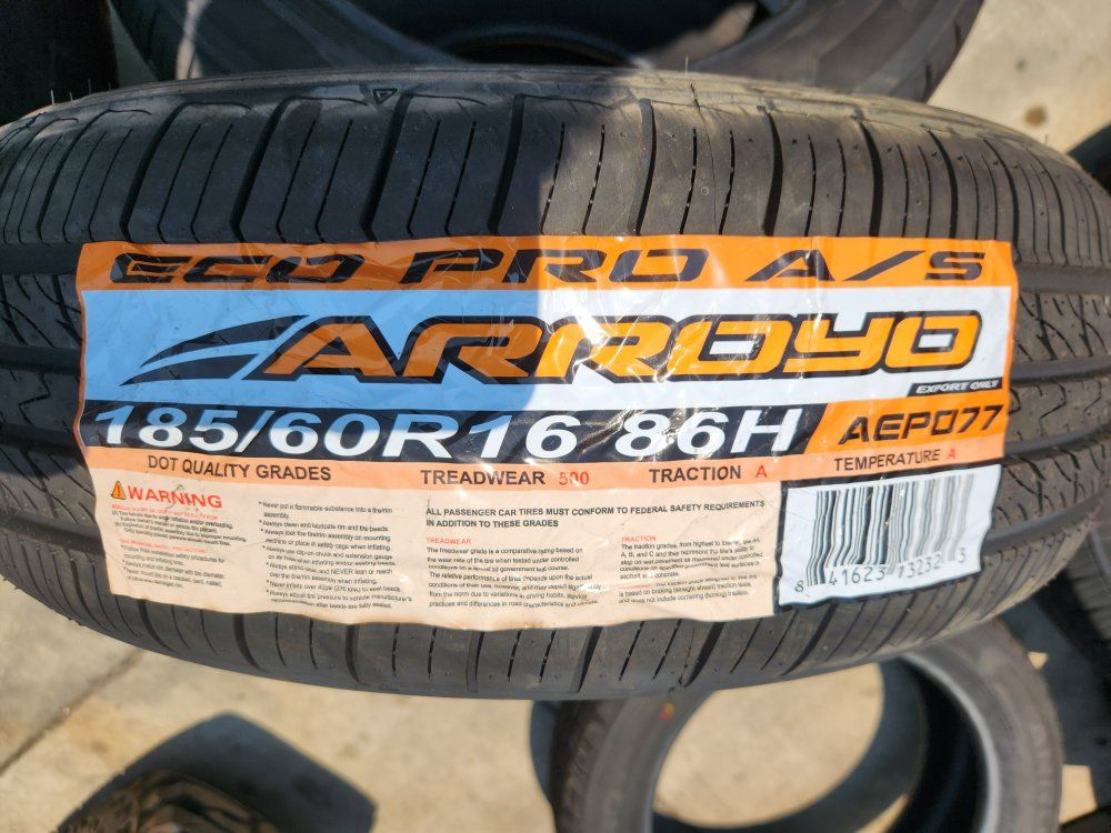 Arroyo Eco Pro A/S 185/60R16 86H All-Season Passenger Car Tire New AEP077