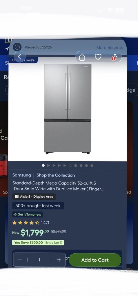 Brand New Samsung Stainless Refrigerator