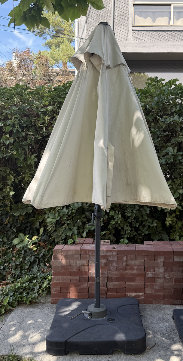 360° Rotation Patio Umbrella + Heavy-Duty Stand