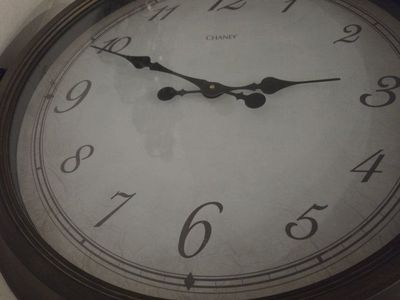Chaney Large Round Wall Clock Brown Frame White Face