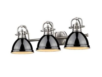 New Signature Home 3 Light Bathroom Fixture Black