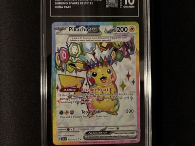 Pikachu EX 2024 Pokemon Scarlet & Violet S-P SPARKS #219/191 Ultra Rare GEM MINT 10