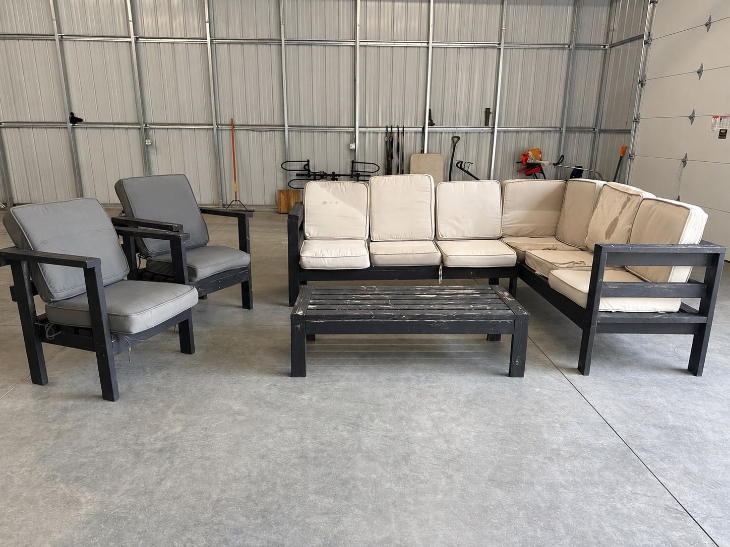 Patio furniture set Outdoor sectional, table and chairs