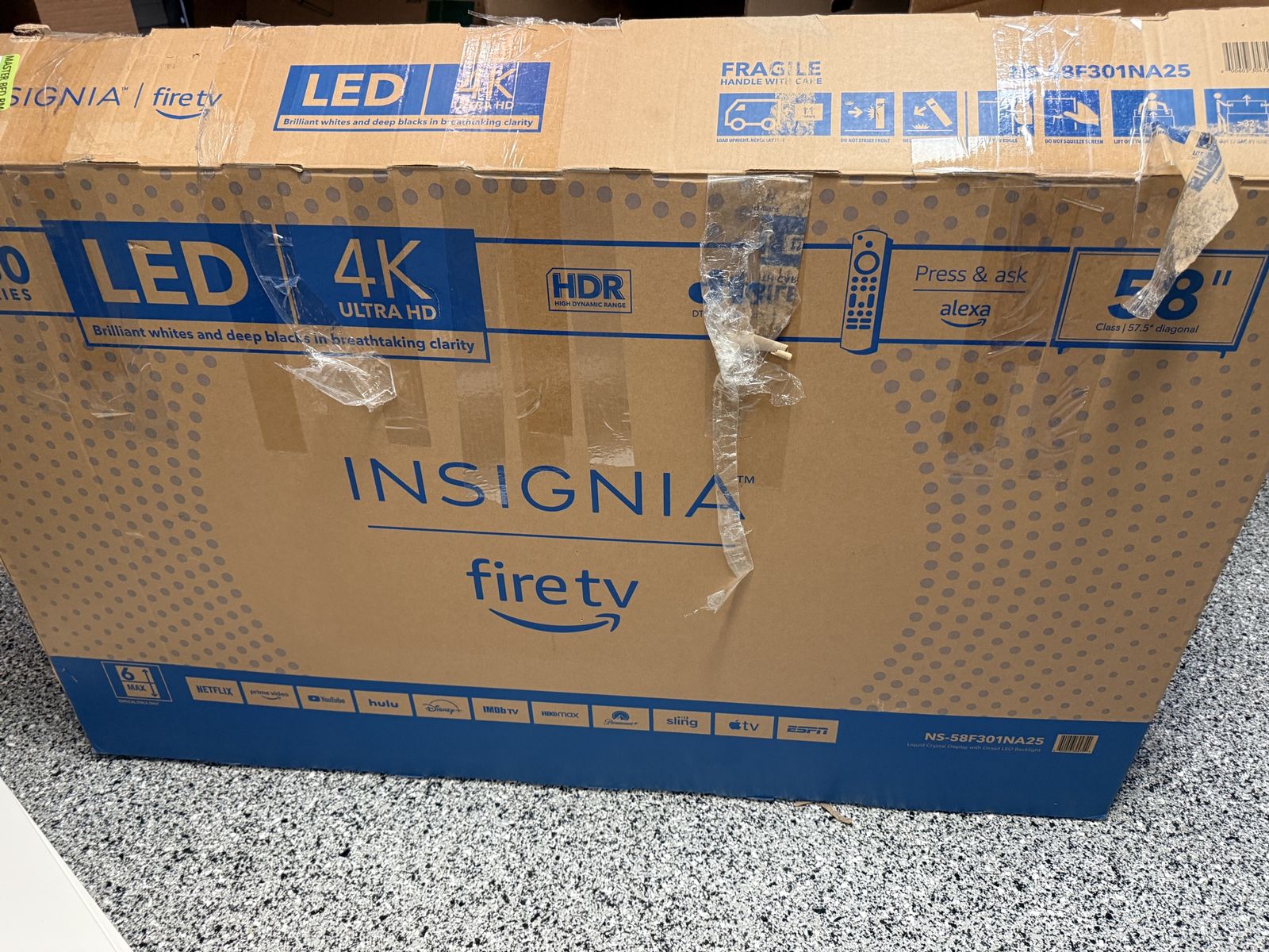 moving TV box for 58 inch flatscreen,