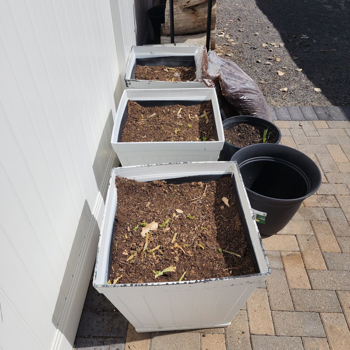 3 Large Plastic Planter Boxes