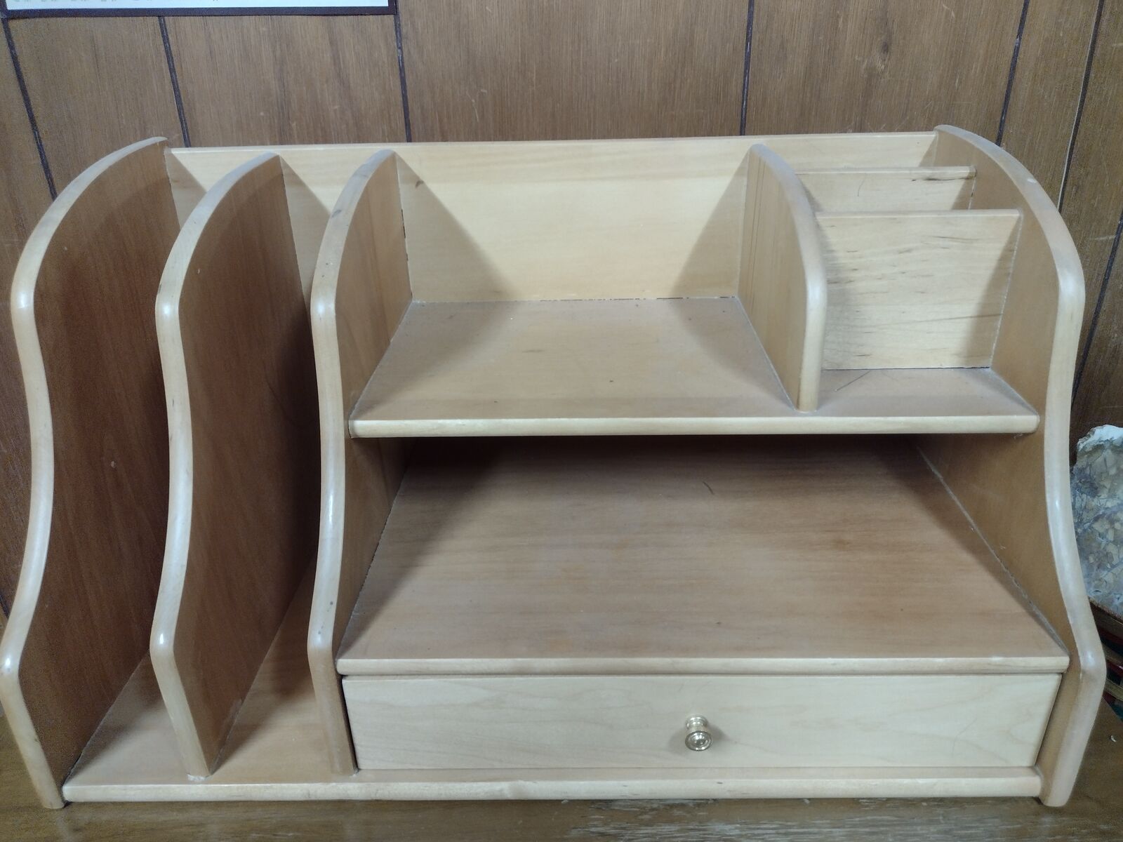 Vintage wooden desk organizer