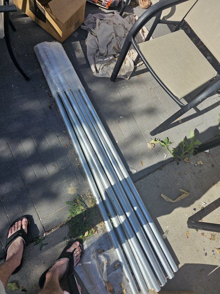Galvanized Steel Conduit Pipes, 6 foot lengths, Set of 8