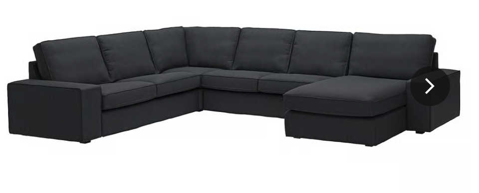 KIVIK Corner sectional, 5-seat w chaise, Tresund anthracite