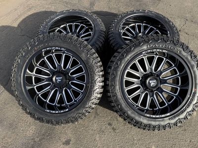 New 35x12.50r22 Patriot RT -44 Fittipaldi FA18 8x170 Ford F250 F350 Superduty 8 lug black wheels tires f 350 f 250