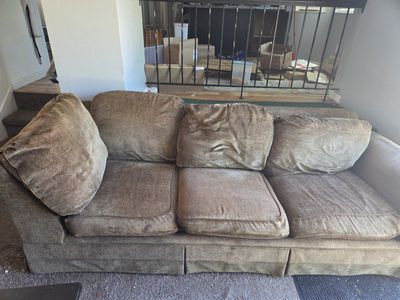Three-Cushion Fabric Couch/Sofa