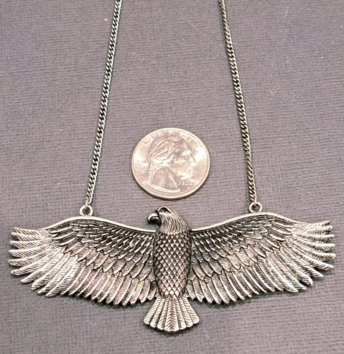 Vintage Silver Eagle Pendant w/ 18" Chain