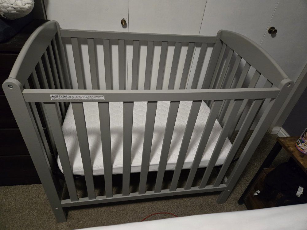 Delta Mini Crib w/ mattress and protector