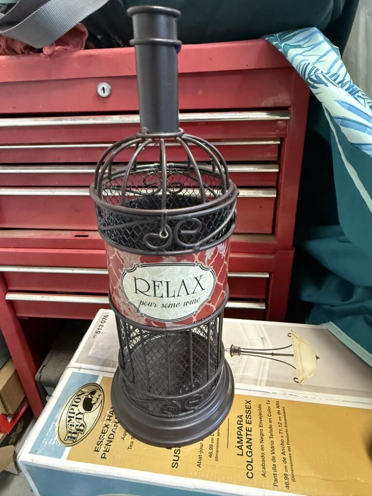 Wire Metal Wine Holder, Or Candle Holder