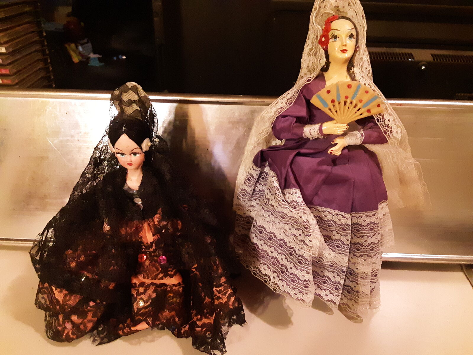 Vintage Mexican Dolls Munecos Carselle Senorita and Flamenco Dancer 1950's-1960's