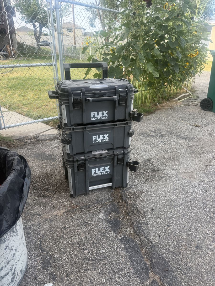 Flex Stack Pack Rolling Modular Tool Storage Box System 3-Piece Set