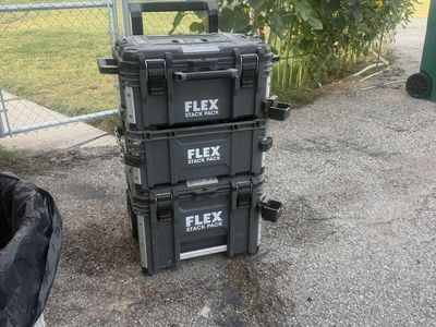 Flex Stack Pack Rolling Modular Tool Storage Box System 3-Piece Set
