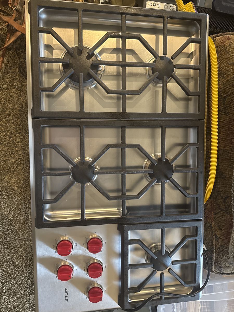 Wolf 36” 5 Burner Stainless Steel Gas Cooktop